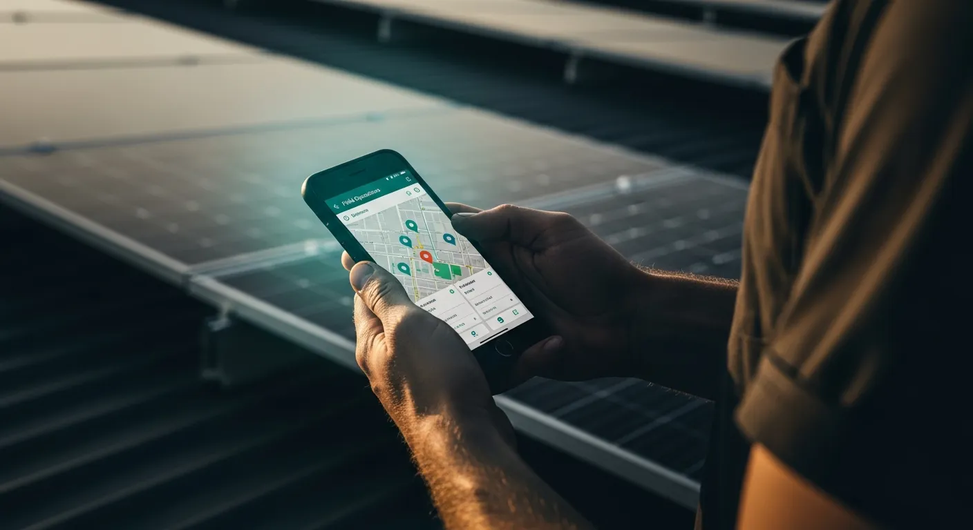 Technician using the Radicl app on site