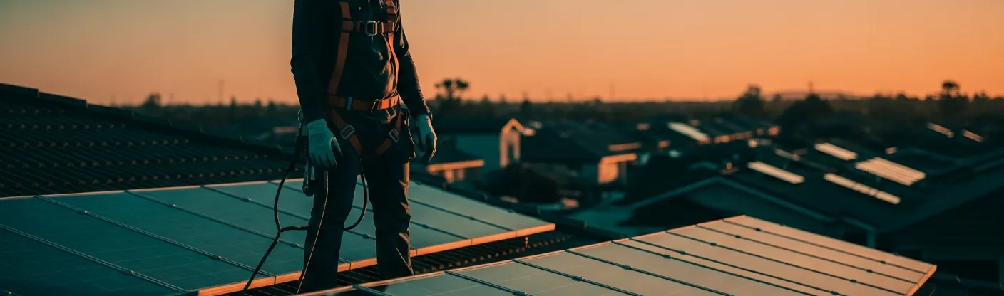Radicl field technician on a residential rooftop